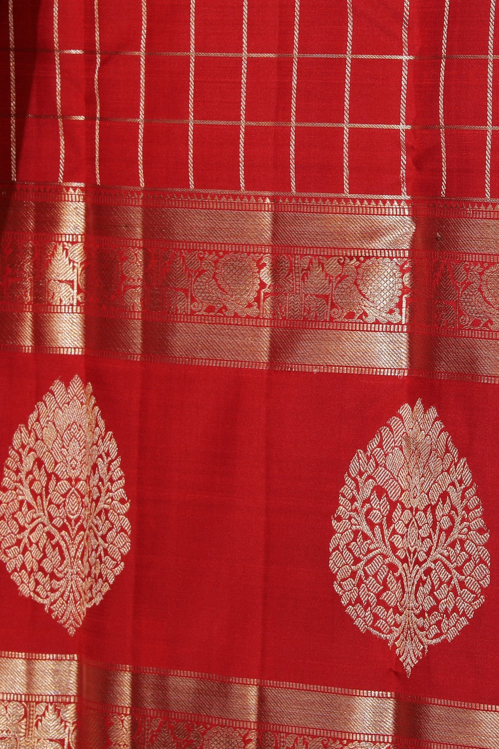 Image of Arani Silk Brocade Red Saree
